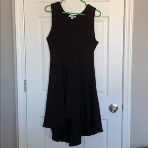 Large black dress high low